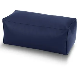 Green Bean Sitzhocker aus Kunstleder - Pouf mit EPS Perlen Füllung - 70x33x28cm - perfekte Ergänzung zum Sitzsack - Sitzwürfel Fußhocker Dunkelblau