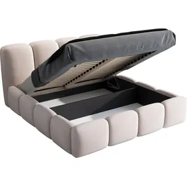 mebloland Polsterbett DONA- OM mit Bettkasten und Lattenrost - 140x200 - Schwarz