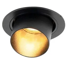 QAZQA Rundes Einbaudownlight 2er Pack Schwarz Aluminium