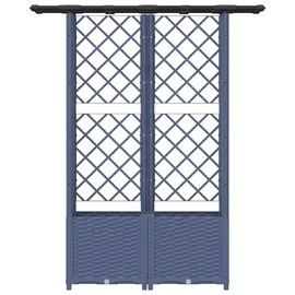 vidaXL Hochbeet mit Rankgitter und Dach 124,5 x 40 x 138 cm Grau