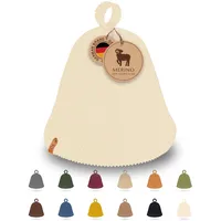 NeSowok® Saunamütze aus 100 % Merinowolle – Nahtlos & formstabil – Schutz vor Überhitzung in der Sauna – 2 Größen – Saunahut für Herren & Damen – Premium Sauna Zubehör (Weiß, L)