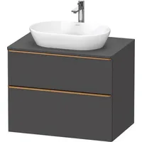 Duravit „D-Neo“ Konsolenwaschtischunterbau mit Möbelgriff Bronze gebürstet × Graphit