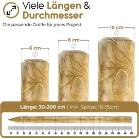 BooGardi Zaunpfosten 40 x 10 cm Braun/Holz