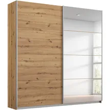 Rauch Möbel Schwebetürenschrank Eiche artisan), Metall, 2 Fächer, 181x197x61 cm - MADE IN GERMANY umfangreiches Zubehör erhältlich, in verschiedenen Größen erhältlich, Schlafzimmer, Kleiderschränke, Schwebetürenschränke