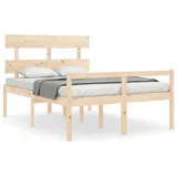 vidaXL Bett, Seniorenbett mit Kopfteil Massivholz