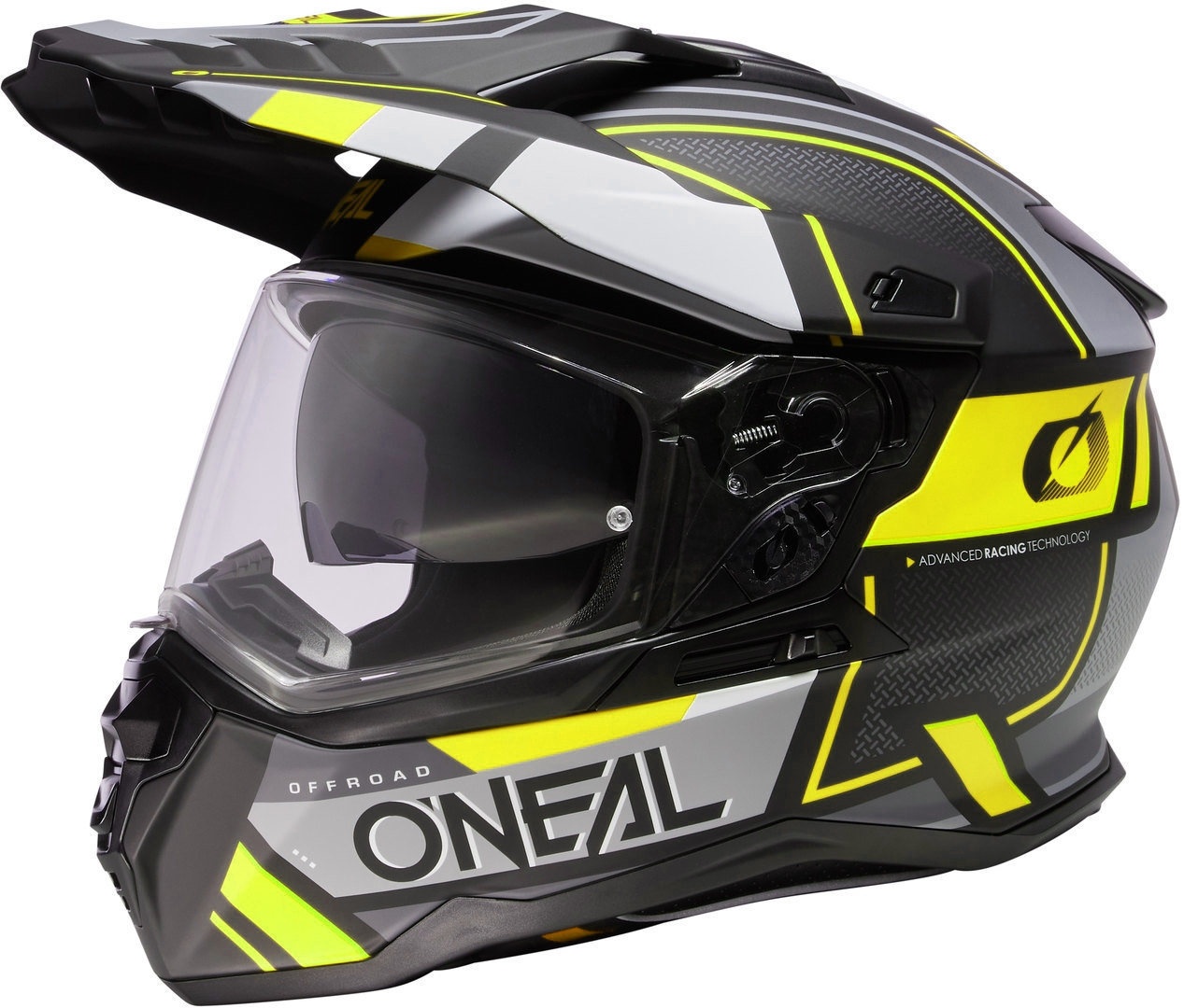 Oneal DSeries Square Motorcross helm, zwart-geel, XS Voorman