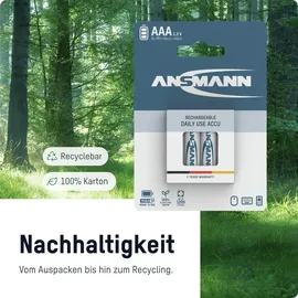 Ansmann HR03 Solar maxE Micro 550 mAh 1,2V NiMH 2 Stück
