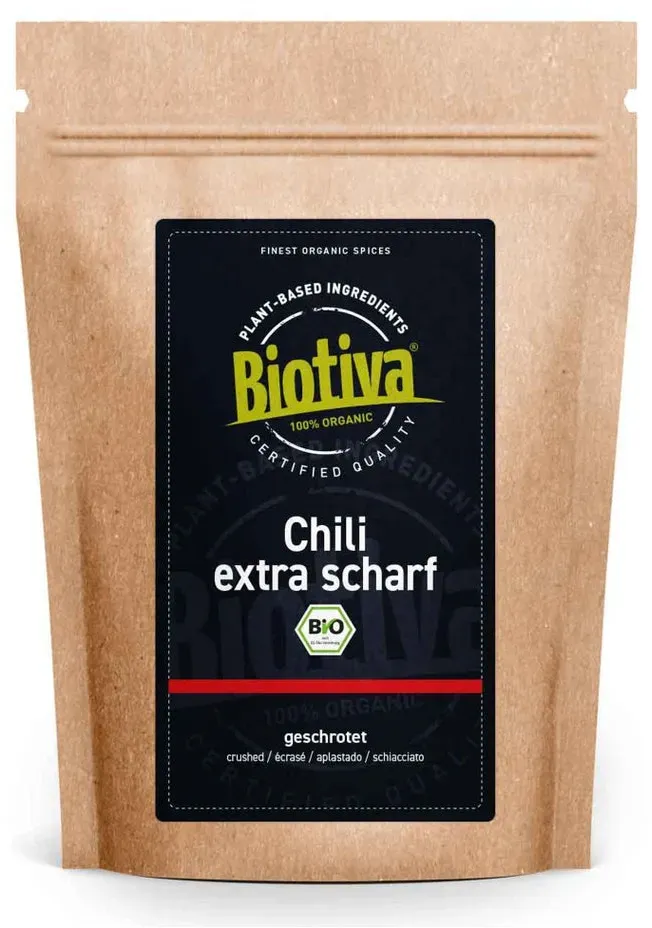 Preisvergleich Produktbild Biotiva Chili extra scharf geschrotet Bio 250 g