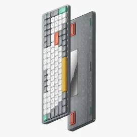 nuphy Air96 V2 Mechanische Tastatur Kabellos mit niedrigem Profil,100 Tasten RGB Hot-Swap Tastatur unterstützt 2.4GHz Wireless/Bluetooth/USB-C für PC/Laptop/Windows/Mac-Grey Gateron Brown Switch