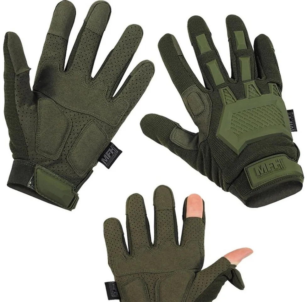 MFH Schnittschutzhandschuhe Militär Tactical Handschuhe Action grün L