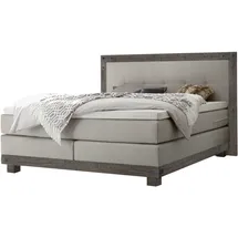 Hasena Boxspringbett 140-180 cm Hellgrau, Liegefläche:160 x 200 cm, Topper:Base-Topper - Hellgrau