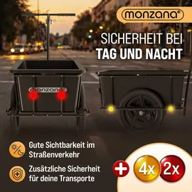 monzana Transportanhänger inkl. 90L Kunststoffwanne und Kupplung schwarz