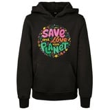 Mister Tee Save And Love Kapuzenpullover Black 110-116 cm