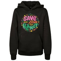 Mister Tee Save And Love Kapuzenpullover Black 110-116 cm