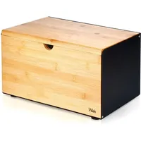 Schwarzer Brotkasten Aus Bambus, Metall, Küchenbehälter Für Brot