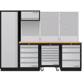 Kraftwerk Mobilio 4er Kombi, Hochschrank, Lochwand, Buche