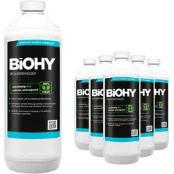 BiOHY Rohrreiniger (6x1l Flasche) | EXTRA STARK | Flüssiger, hochkonzentrierter Abflussreiniger | Geruchsneutral | Für alle Verstopfungen