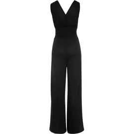 LASCANA Overall LASCANA, Damen, Gr. 44, N-Gr, schwarz, Jersey, Obermaterial: 100% Viskose, unifarben, figurumspielend lang, tiefer V-Ausschnitt, Overalls Overall, mit Bändern zum Raffen der Träger, sommerlicher Jumpsuit