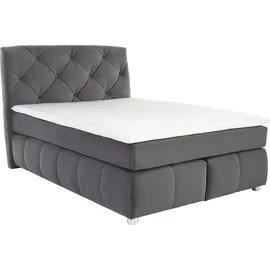 Jockenhöfer Gruppe Boxspringbett Bella, mit Kaltschaum-Topper grau