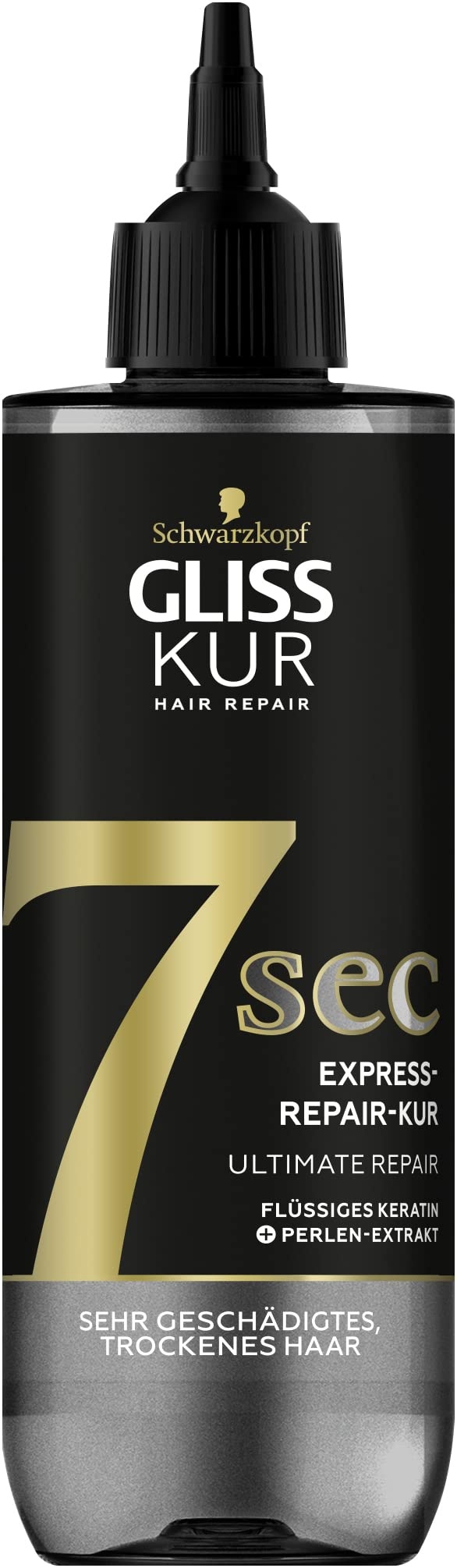 Gliss Kur 7 Sec Express-Repair Kur Ultimate Repair (200 ml), Haarkur repariert das Haar in nur 7 Sekunden, für 7x stärkeres Haar und 7x weniger Haarbruch