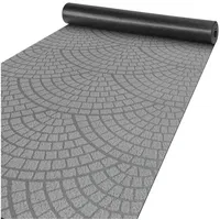 ANRO Teppich Läufer Küchenläufer Küchenteppich Läufer Flur Teppich Velours rutschfest waschbar für Flur, Schlafzimmer, Wohnzimmer, Küche Davis Grau 67 x 140cm