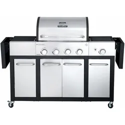 ALLGRILL Gasgrill MAJOR 4 Brenner, Seitenkocher und Klapptischen