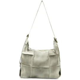 HARPA Schultertasche "GEORGIA", Mädchen, Gr. B/H/T: 15cm x 15cm x 41cm, weiß, grau, Baumwolle, unifarben, Taschen Schultertasche, in moderner Patchwork-Optik