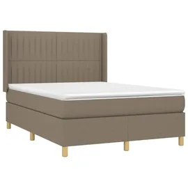 vidaXL Boxspringbett 140 x 200 cm Taupe