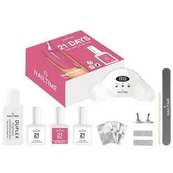 21 Days Starter Set 2 = D.LED Light + 21 Base + 21 Top + 21 Nail Polish 12 + G.Buff + P.File + D.Exp.Remov. + D.Remov.Pads + Manic.Stäb.