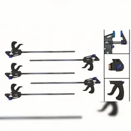 Vago-Tools 5x Schnellspannzwinge 100 mm Einhandzwinge