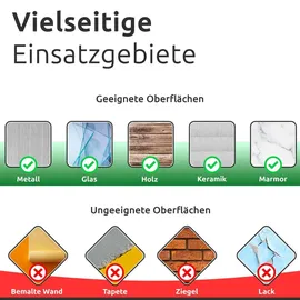 ECENCE 1x Toilettenpapierhalter + 2x Handtuchhaken Badezimmerset selbstklebend Schwarz