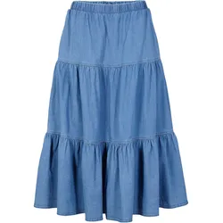 bonprix Jeansrock mit Bahnen, blau, 50, mit Baumwolle