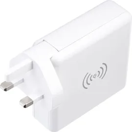 forcell Multifunktionsladegerät 4in1 15W mit USB/USB typ C, Powerbank 8000mAh und kabelloses Laden in einem