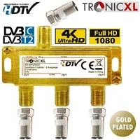 TronicXL 3fach gold Breitband Kabel Verteiler 3-Fach TV SAT