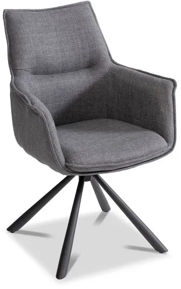 2er-Set [de]sign & more Stuhl Berkeley Stoff Grau Anthrazit