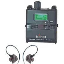 Mipro Audio Mipro MI-58R Digitaler Stereo Taschenempfänger (8 h, Kabellos), Kopfhörer, Schwarz