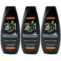 Schauma Shampoo SPORTS POWER 3 x 400ml mit Eukalyptus für Körper & Haar