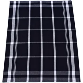 Ross 3er Pack Zwirn Halbleinen Geschirrtücher, Blockkaro, 50x70 cm | schwarz - schwarz