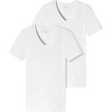 SCHIESSER Herren T-Shirt 2er Pack - Serie "95/5", V-Ausschnitt, S-4XL Weiß XL