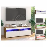 vidaXL TV-Schränke 2 Stk. mit LED-Leuchten Räuchereiche 60x35x40 cm