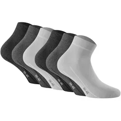 Sneakersocken ROHNER SOCKS "Socken Sneaker Plus 3er Pack 6er Pack", Damen, Gr. 39-42, grau, Obermaterial: 75% Baumwolle CO. 23% Polyamid PA. 2% Elasthan EL., Socken Sneakersocken