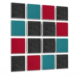 platino24 Akustikplatte 16 Elemente 3D-Set Colore Quadrat 27,5 x 27,5 cm Multicolore grau