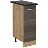 Vicco Apothekerschrank R-Line, Edelgrau/Goldkraft Eiche, 30 cm, AP Anthrazit