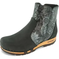 woody Damen Olga Clog Stiefelette, Schwarz-Coraflor Silver, 42 EU