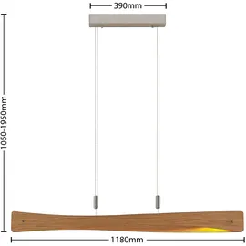 LINDBY Beazina 1-flg. 118 cm modern braun Metall