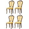 Casa Padrino Luxus Barock Esszimmer Set Braun / Weiß / Gold 48 x 43 x H. 104,5 cm - 4 Esszimmerstühle - Barock Esszimmermöbel