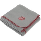 bodhi Yogadecke Asana Blanket, Fleece, Grau mit farbigem Saum 1 St