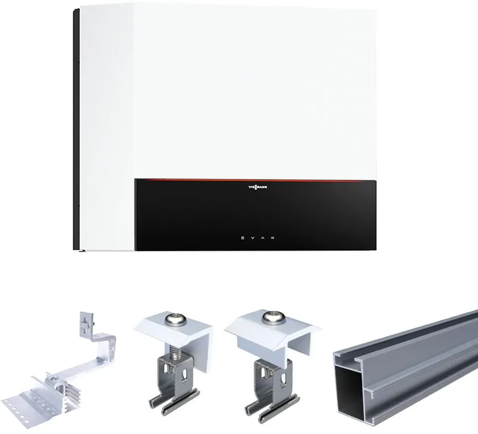 Viessmann Photovoltaik-Paket für Vitovolt 300 mit Vitocharge VX3, M für 18 Module, silber, Schrägdachmontage