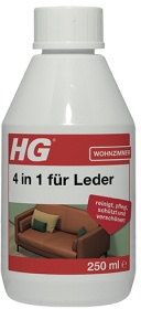 HG 4 in 1 für Leder, Lederpflege, die das Leder reinigt, pflegt, schützt und erhält, 250 ml - Flasche