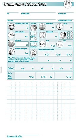 Logbuchseiten REBREATHER - 100 TG